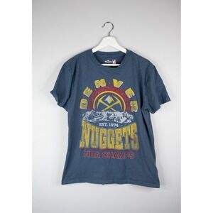Hollister Denver Nuggets Graphic T-Shirt Mens Small Blue Excellent NBA Champs